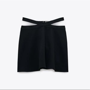 ZARA BLACK CUTOUT MINI SKIRT